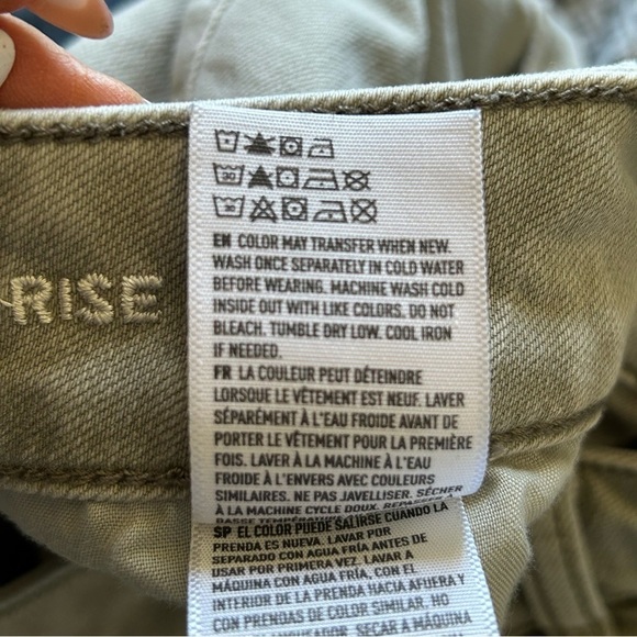 American Eagle Women’s High Rise Shortie Shorts 8 Super Stretch Olive Gray - Picture 8 of 9